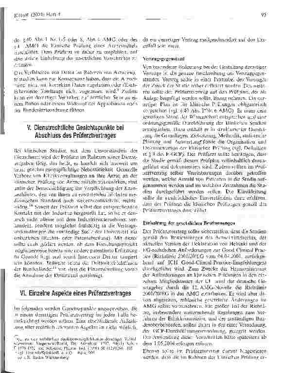 Vorschauseite 4: Klinische Prüfungen von Arzneimitteln an einer deutschen Hochschule: Was ist bei der Gestaltung des Prüfarztvertrages zu beachten?