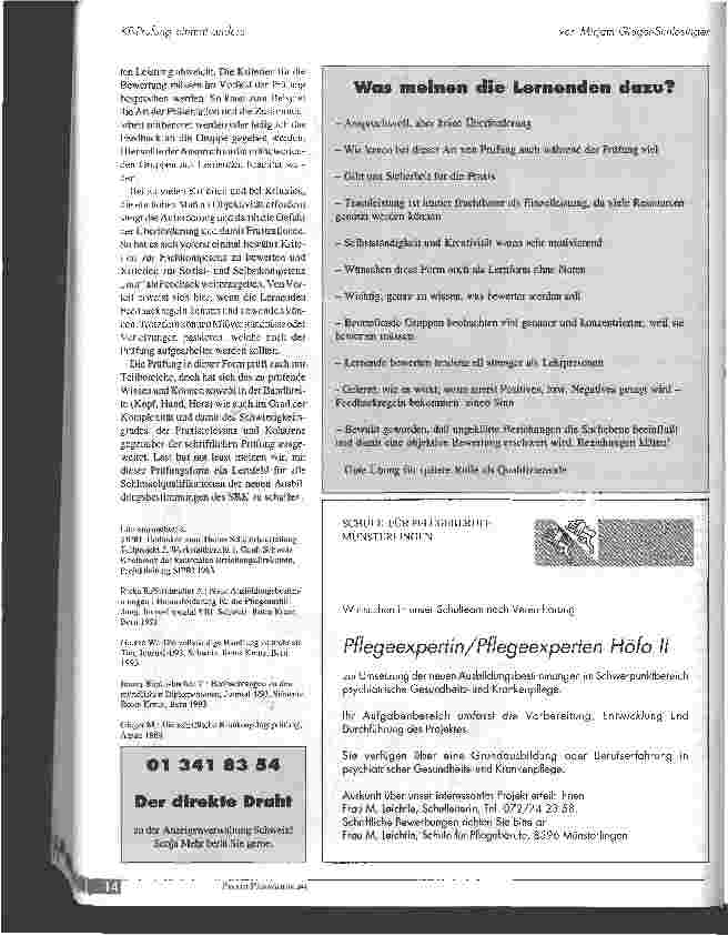 Vorschauseite 3: KP-Prüfung einmal anders Die AKP-Schule Zug auf neuen Wgen der summativen Lernerfolgskontrollen