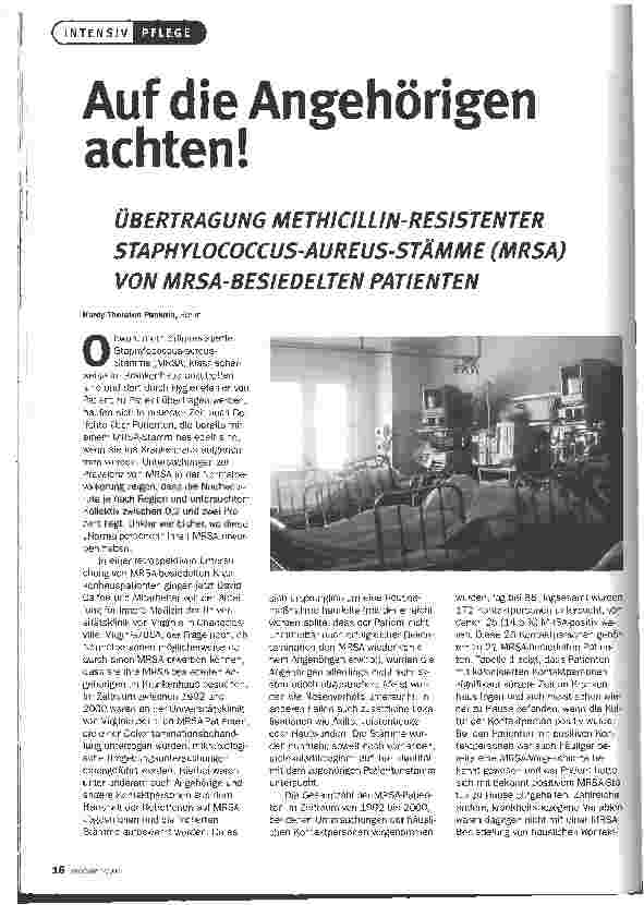 Vorschauseite 1: Auf die Angehörigen achten!