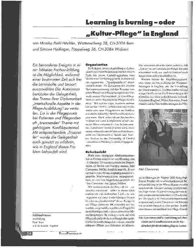 Vorschauseite 1: Learning is burning - oder Kultur-Pflege in England