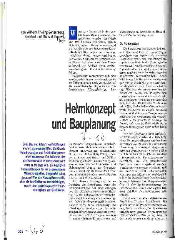 Vorschauseite 1: Heimkonzept und Bauplanung