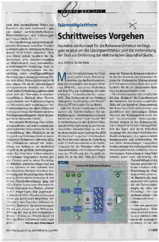 Vorschauseite 1: Schrittweises VorgehenTelematikplattform