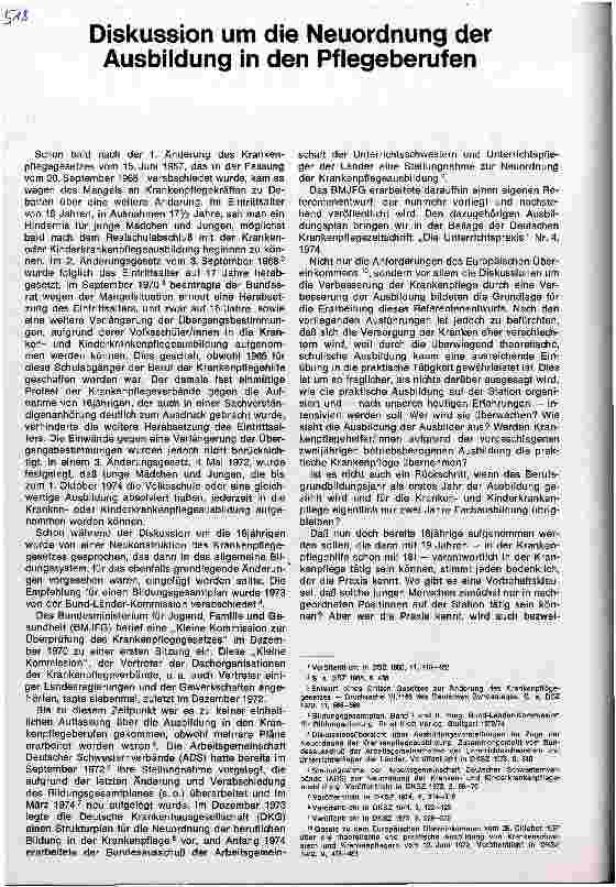 Vorschauseite 1: Diskussion zur Neuordnung der Ausbildung in den Pflegeberufen