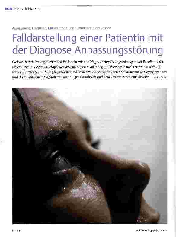 Vorschauseite 1: Falldarstellung einer Patientin mit der Diagnose Anpassungsstörung
