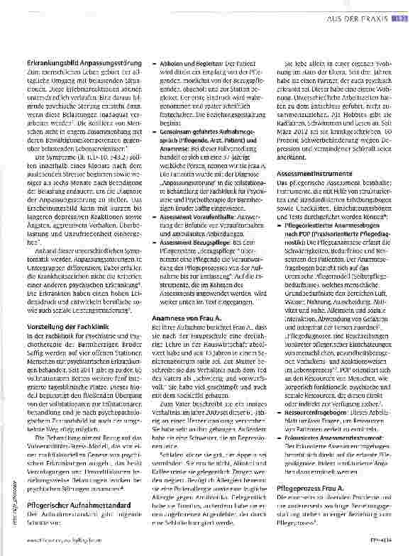 Vorschauseite 2: Falldarstellung einer Patientin mit der Diagnose Anpassungsstörung