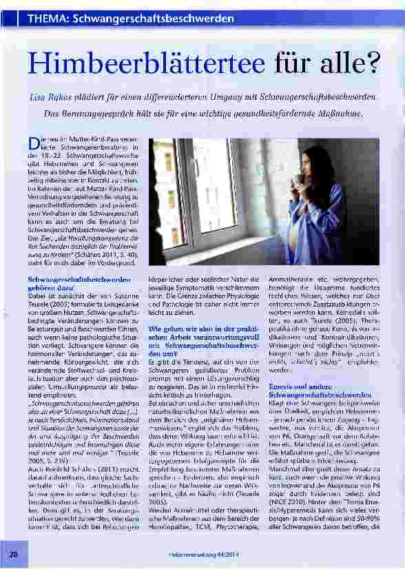 Vorschauseite 1: Himbeerblättertee für alle?
