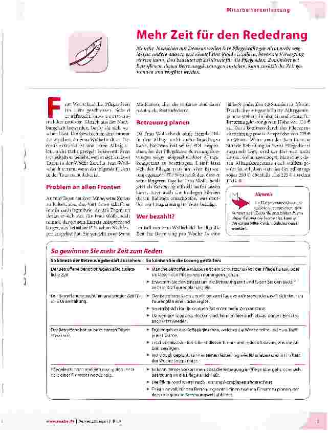 Vorschauseite 1: Mehr Zeit für den Rededrang
