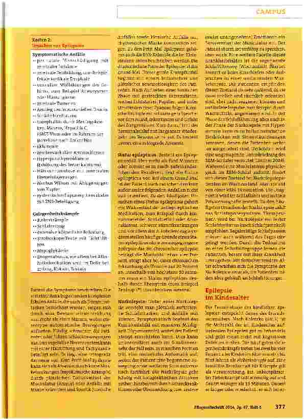 Vorschauseite 2: Anfälle, Absencen und Schlafattacken