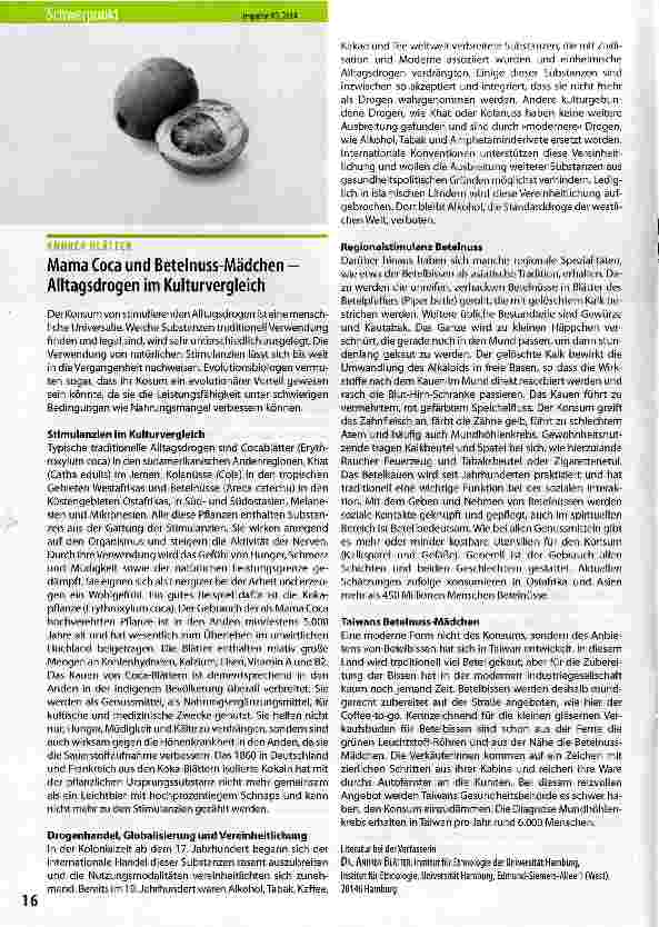 Vorschauseite 1: Mama Coca und Betelnuss-Mädchen -Alltagsdrogen im Kulturvergleich