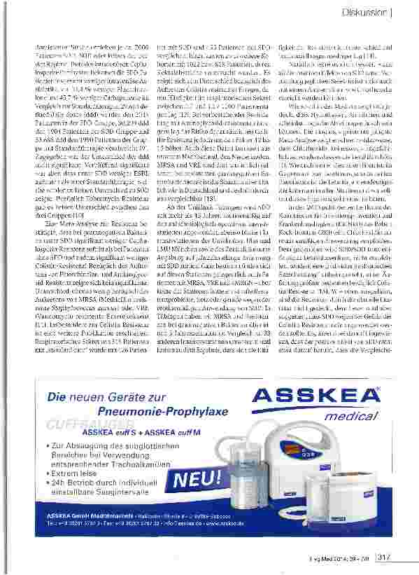 Vorschauseite 2: Selektive Darmdekontamination (SDD)/ Selektive Orale Dekontamination (SOD) - eine Standortbestimmung