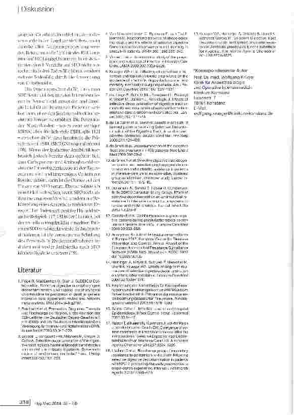 Vorschauseite 3: Selektive Darmdekontamination (SDD)/ Selektive Orale Dekontamination (SOD) - eine Standortbestimmung
