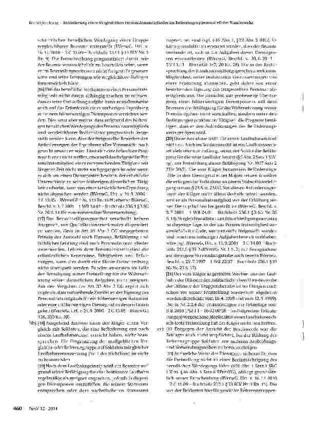 Vorschauseite 3: Beförderung eines freigestellten Personalratsmitgliedes im Referenzgruppenmodell der Bundeswehr