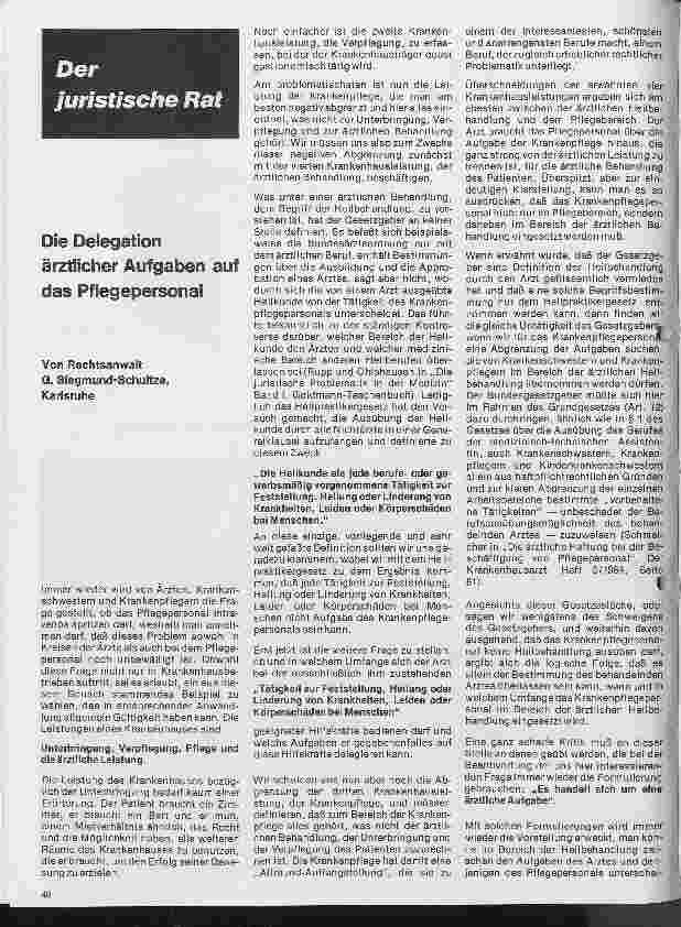 Vorschauseite 1: Die Delegation ärztlicher Aufgaben auf das Pflegepersonal