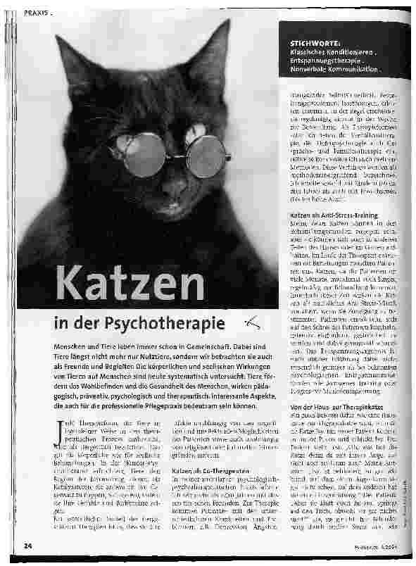 Vorschauseite 1: Katzen in der Psychotherapie