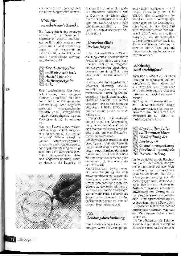 Vorschauseite 2: Von der Ausschreibung (A) zur Auswertung der Angebote Regelungen der Verdingungsordnung für Leistungen