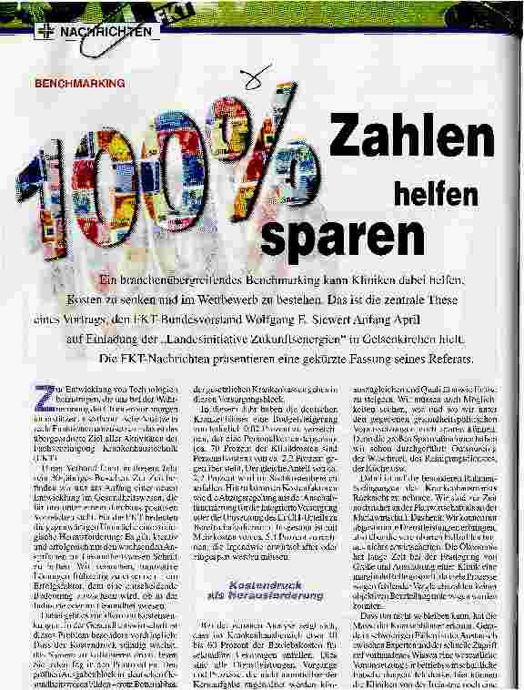 Vorschauseite 1: Zahlen helfen sparenBENCHMARKING