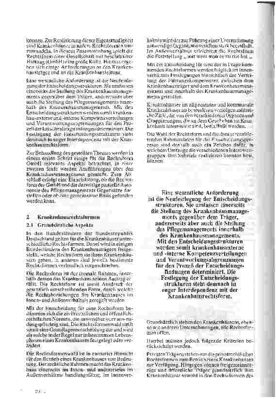 Vorschauseite 2: Krankenhaus-GmbH und autonomes Pflegemanagement - ein Widerspruch?