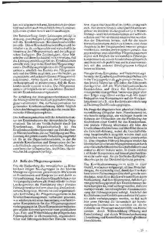 Vorschauseite 5: Krankenhaus-GmbH und autonomes Pflegemanagement - ein Widerspruch?