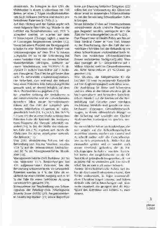 Vorschauseite 2: DER FAKTOR MENSCH UND DIEQUALITÄT DES BEHANDLUNGSPROZESSES:DAS FLUGZEUG IST SICHERER ALS DASKRANKENHAUS