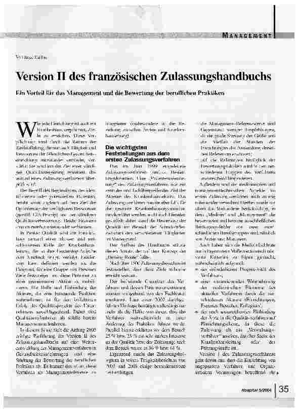 Vorschauseite 1: Version II des französischen Zulassungshandbuchs