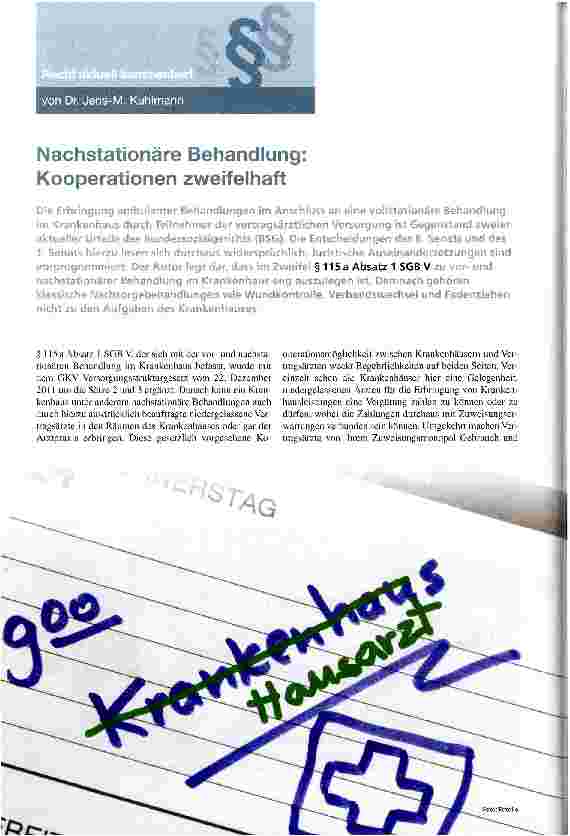 Vorschauseite 1: Nachstationäre Behandlung