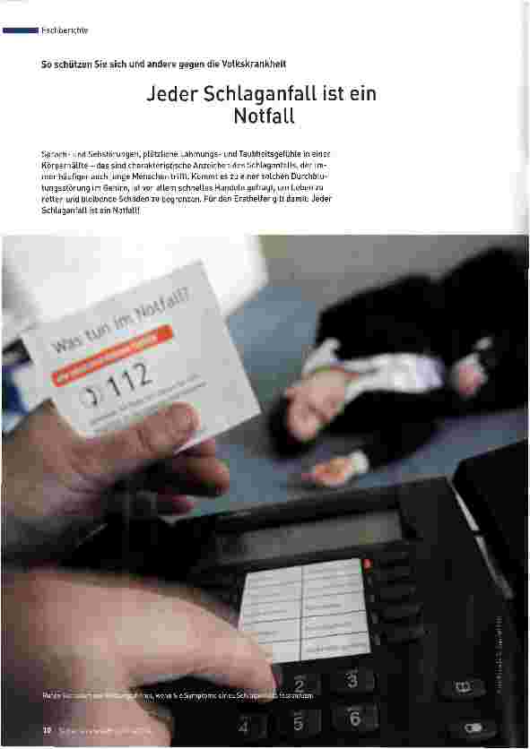 Vorschauseite 1: Jeder Schlaganfall ist ein Notfall