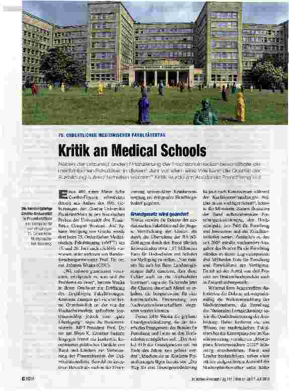 Vorschauseite 1: Kritik an Medical Schools