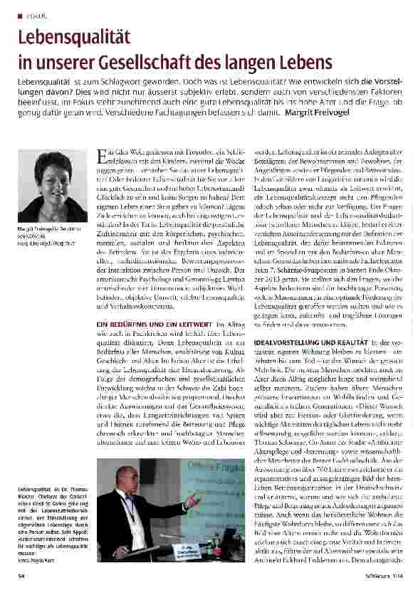 Vorschauseite 1: Lebensqualität in unserer Gesellschaft des langen Lebens