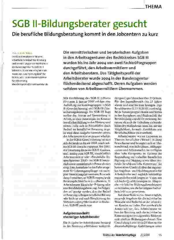 Vorschauseite 1: SGB Il-Bildungsberater gesucht