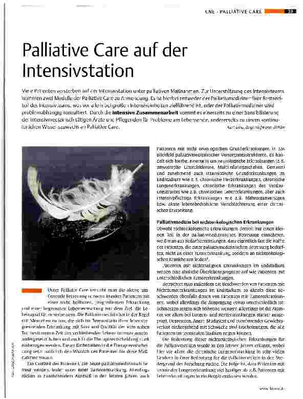 Vorschauseite 1: Palliative Care auf der Intensivstation