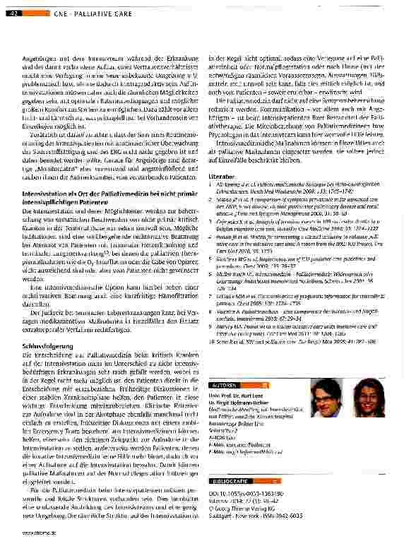Vorschauseite 4: Palliative Care auf der Intensivstation
