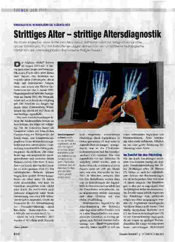 Vorschauseite 1: Strittiges Alter - strittige Altersdiagnostik