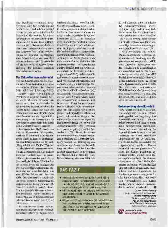 Vorschauseite 2: Strittiges Alter - strittige Altersdiagnostik