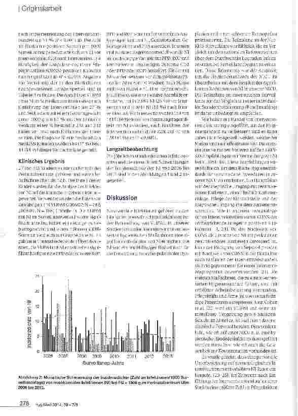 Vorschauseite 5: Surveillance von nosokomialen Infektionen mit Benchmarking: ein Instrument zur Verbesserung des klinischen Ergebnisses bei Frühgeborenen mit sehr niedrigem Geburtsgewicht