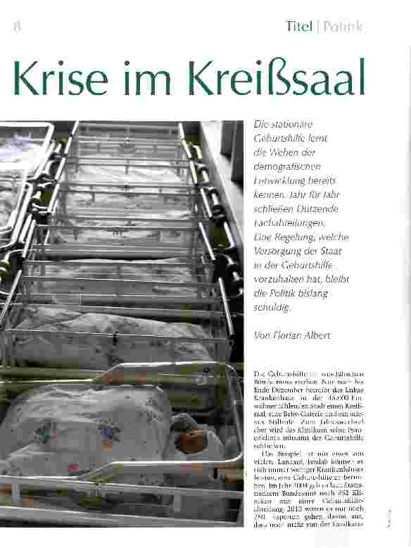 Vorschauseite 1: Krise im Kreißsaal