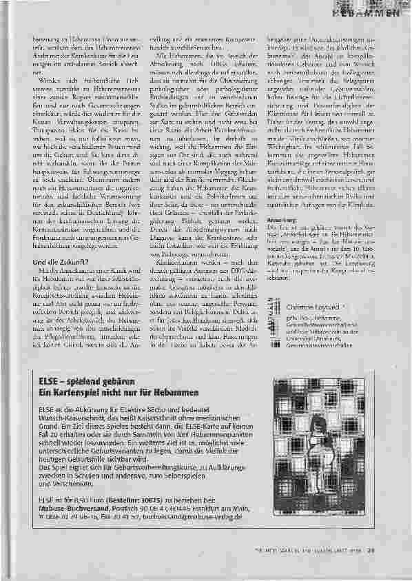 Vorschauseite 4: Freiberuflich oder angestelltAnforderungen an die Hebammenarbeit von morgen