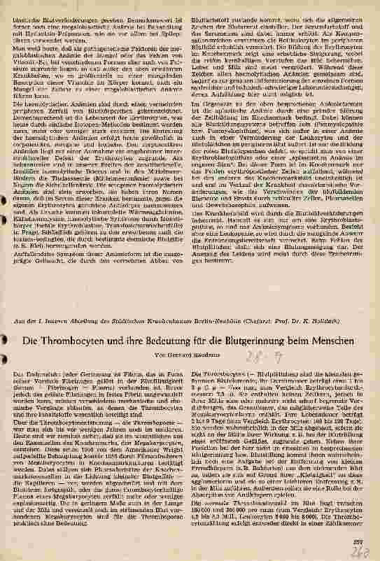 Vorschauseite 1: Die Thrombocyten und ihre Bedeutung für die Blutgerinnung beim Menschen