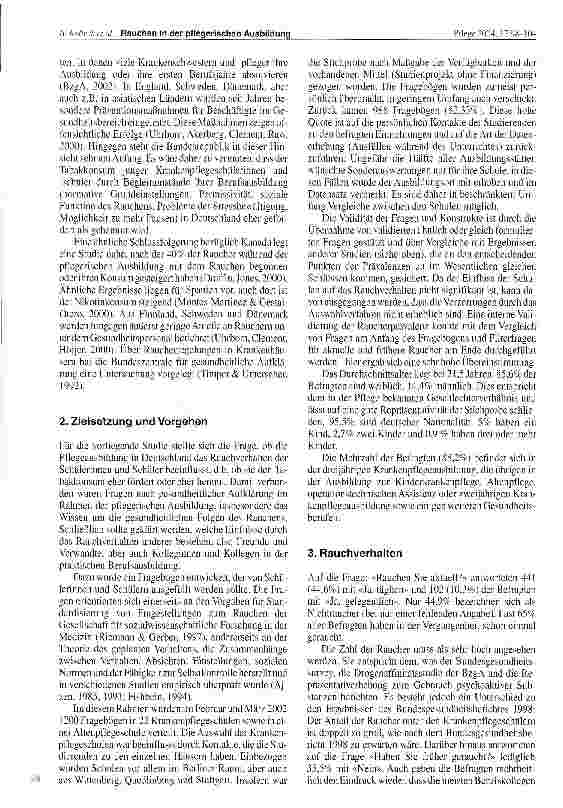 Vorschauseite 2: Rauchen in der pflegerischen Ausbildung