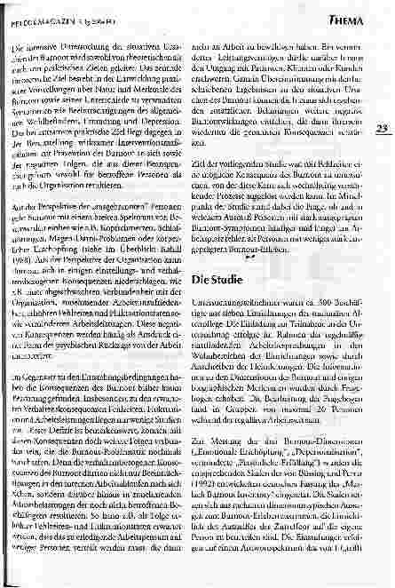 Vorschauseite 2: Fehlzeiten - eine Folge von Burnout?