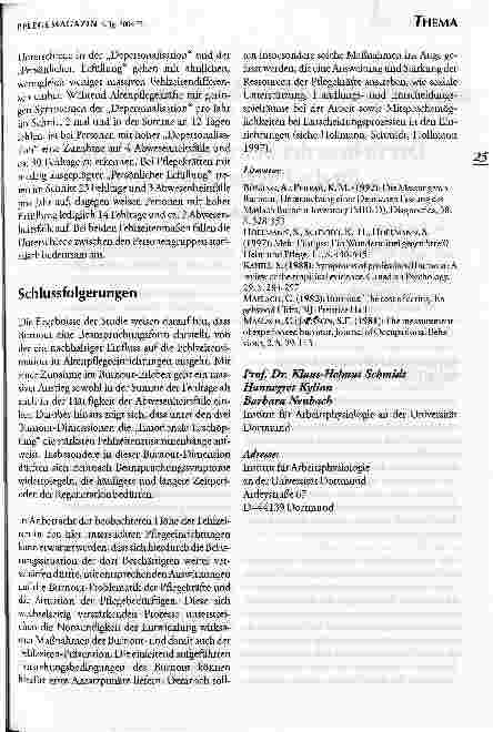 Vorschauseite 4: Fehlzeiten - eine Folge von Burnout?