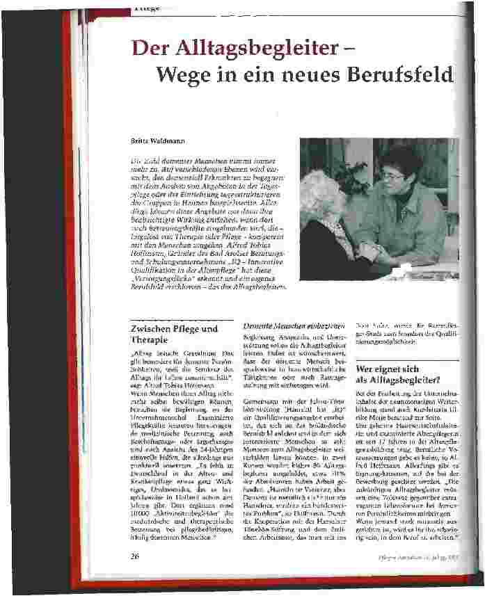 Vorschauseite 1: Der Alltagsbegleiter - Wege in ein neues Berufsfeld