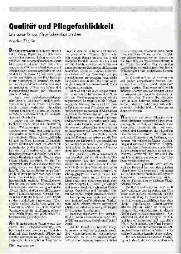 Vorschauseite 1: Qualität und Pflegefachlichkeit