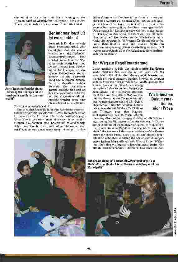 Vorschauseite 3: Diszipliniert interdisziplinär Projekt Mobile ambulante Rehabilitation in Karlsruhe