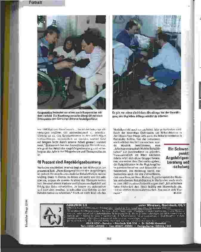 Vorschauseite 4: Diszipliniert interdisziplinär Projekt Mobile ambulante Rehabilitation in Karlsruhe