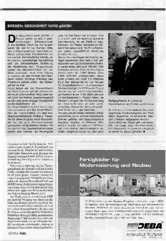 Vorschauseite 4: Neues SelbstbewußtseinWie Bürgermeister und Dezernenten mit privaten Rezepten die kommunalen Kliniken aus der Sackgasse führen wollen.