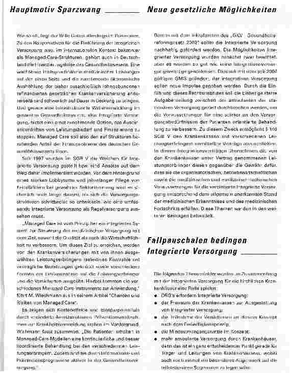 Vorschauseite 3: Implikationen der Integrierten VersorgungDas Ideal von verbesserter Patientenversorgung und Kostenersparnis mit Leben erfüllen
