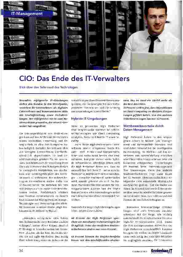 Vorschauseite 1: CIO: Das Ende des IT-Verwalters