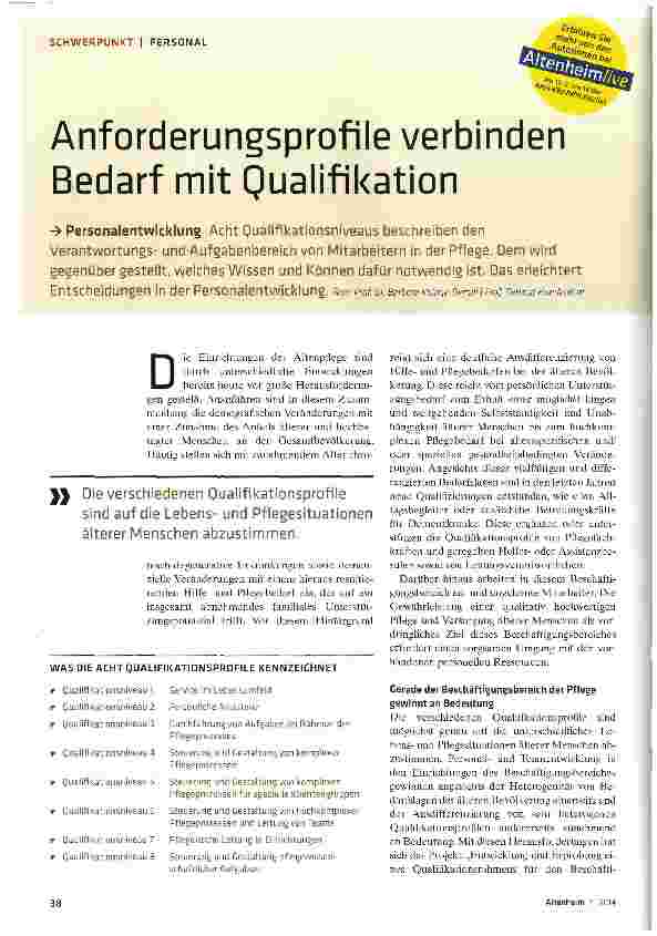 Vorschauseite 1: Anforderungsprofile verbinden Bedarf mit Qualifikation
