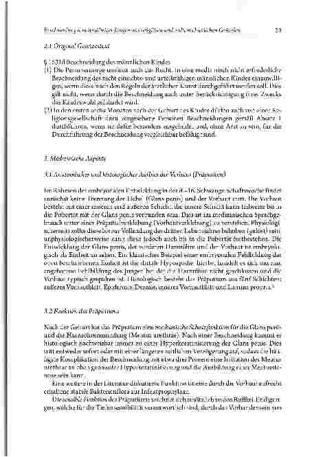 Vorschauseite 3: Beschneidung minderjähriger Jungen aus religiösen und weltanschaulichen Gründen Medizinische Aspekte der Beschneidung undihre kontroverse Diskussion