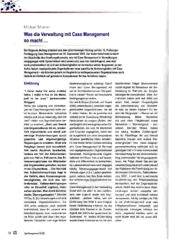 Vorschauseite 1: Was die Verwaltung mit Case Management so macht. ..